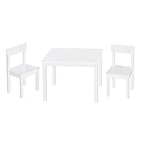 Table & 2 Chair Set: Little Stars - White Wood - Children's Seating Group, Toddler & Kids, Ages 2+