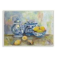 Stupell Industries Lemons and Pottery Yellow Blue Classical Painting, 13x19