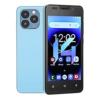 I14 Pro Max Mobile Phone, 5.0 Inch Blue Smartphone 3G Network 4GB RAM 32GB for Android 10 Phone (EU Plug)