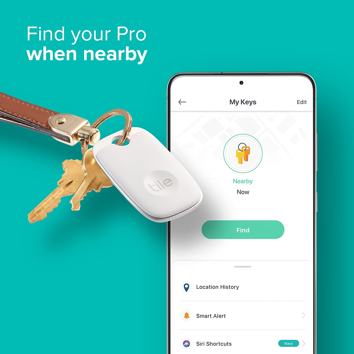 Tile Pro 2-Pack (Black/White). Powerful Bluetooth Tracker, Keys Finder and Item Locator for Keys, Bags, and More; Up to 400 ft Range. Water-Resistant. Phone Finder. iOS and Android Compatible.