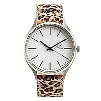 Plus Watches Classic Nylon Watch in White and Cheetah