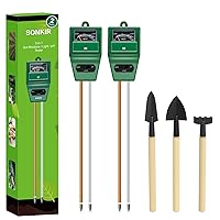 Soil pH Meter, MS02 3-in-1 Soil Moisture/Light/pH Tester Gardening Tool Kits for Plant Care, Great for Garden, Lawn, Farm, Indoor & Outdoor Use (Green), 2 Packs