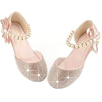 GOJERP Little Girl's Adorable Sparkle Mary Jane Ballerina Flat Princess Flower Wedding Party Dress Shoes