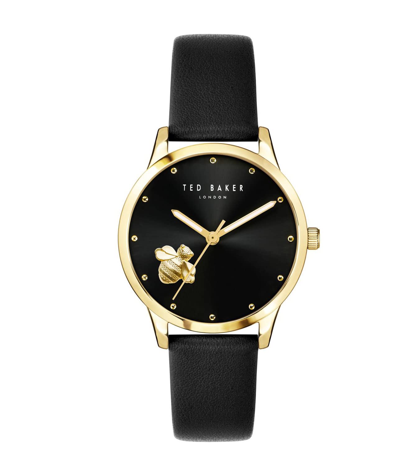 Ted Baker 34 mm Fitzrovia Bumble Bee 3H Leather Strap Watch