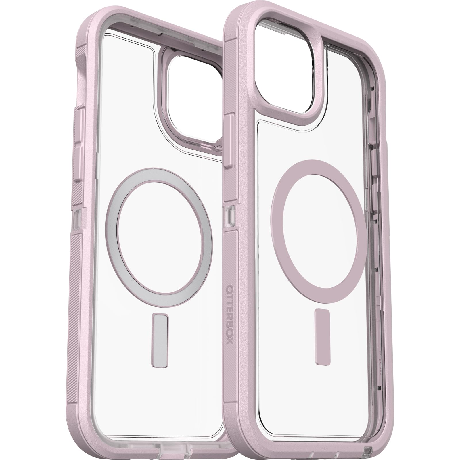 OtterBox iPhone 15 Plus and iPhone 14 Plus Defender Series XT Clear Case - MOUNTAIN FROST (Clear), screenless, rugged , snaps to MagSafe, lanyard attachment