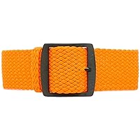 Da Luca Braided Nylon Perlon Watch Strap - Orange (PVD Buckle) : 20mm