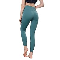 ALPHA CAMP High Waist Yoga Pants with Pockets, Tummy Control Exercise Shorts Workout Running Yoga Leggings for Women