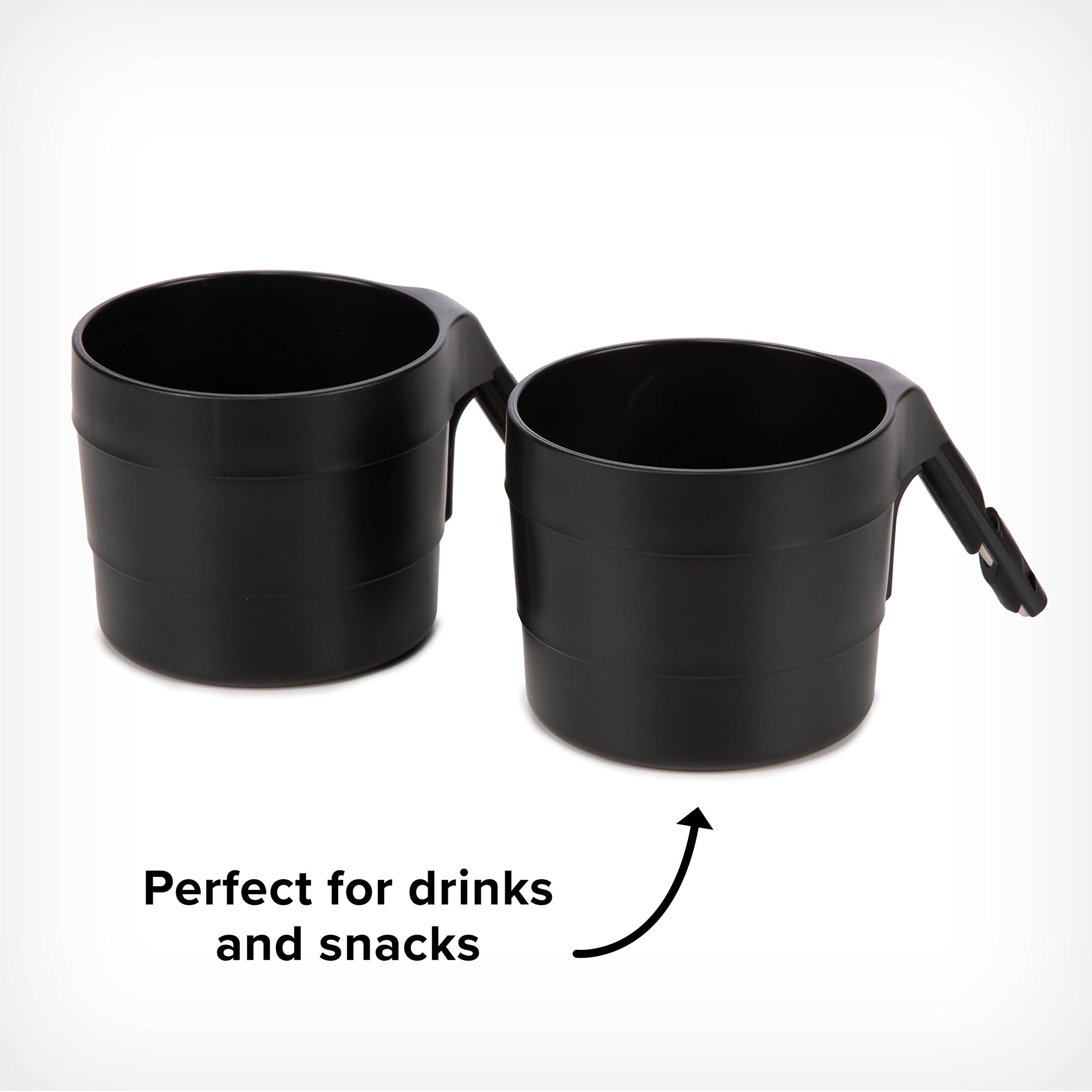 Diono XL Car Seat Cup Holders for Radian and Everett Car Seats, Pack of 2 Cup Holders, Black