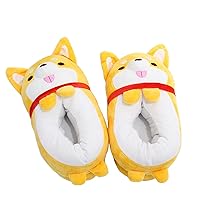 Cute Doge Plush Slippers,Shiba Inu Warm Shoes Indoor Home Bedroom Halloween Costume