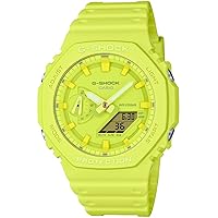 Casio GA-2100 Series Men's Carbon Core Guard Digital Analog Combination Model Wristwatch, TONEONTONE series(vault yellow)