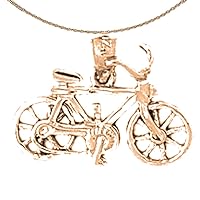 Bicycle Necklace | 14K Rose Gold Bicycle Pendant with 18