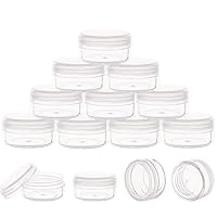 10 Gram Sample Containers with Lids, 10Pcs Clear Sample Jars, Small Cosmetic Travel Containers for Makeup, Lotion, Cream, Powder, 10 ML Mini Containers with Lids