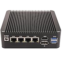 4K Output Firewall Micro Appliance, 4 Port i226-V 2.5G LAN Fanless Mini PC Celeron N100, No DDR4 No NVMe, 4* USB, HDMI, DP, COM RJ45 Ethernet AES-NI VPN Router Support pfsense Openwrt, Wifi Slot