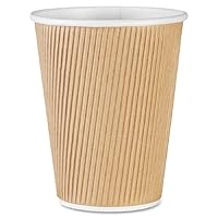 Genuine Joe GJO11260CT Insulated Ripple Hot Cup, 12-Ounce Capacity,(Pack of 500),Brown