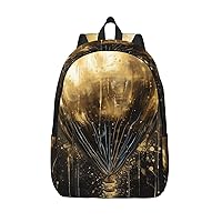 Laptop Backpack Travel Casual Daypack with Compartment Golden Balloon Laptop Bag Lightweight Shoulder Bag for Hiking