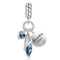12 Teardrop Birthstone Birthday Charm for Pandora Bracelet Gift for Her