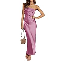 MEROKEETY Women 2024 Summer Strapless Satin Tube Bodycon Backless Wedding Guest Maxi Dress