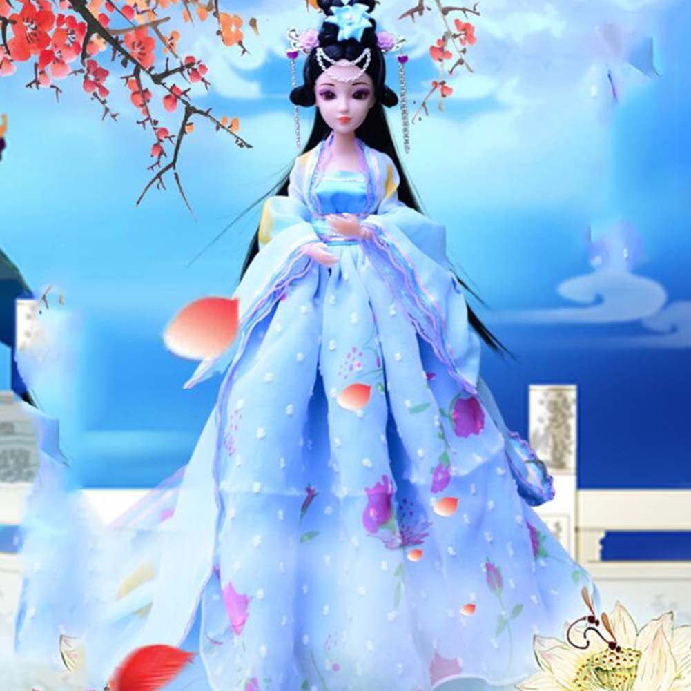 East Majik Chinese Costume 12 Ball Jointed Doll Ancient Fairy Princess Girl Dress Up Toys with Full Set Chinese Hanfu Clothes, 11.8 inches Xiao Qiao