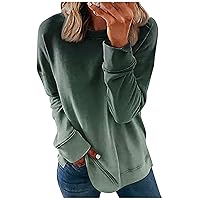 Long Sleeve Shirts for Women Round Neck Pullover Printed Trendy Shirt Loose Sweater Top Casual Blouse Sweatshirts