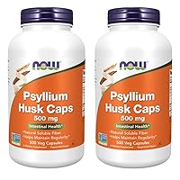 Now Foods Psyllium Husk 500mg, 500 Capsule (2 Pack)