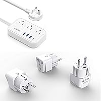 BESTEK UK Travel Plug Adapter and Europe Travel Plug Adapter, Type G Adapter and Type E/F Plug Adapter, or USA to UK, Most of Europe, Asia Countries and More