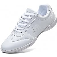 Youth Girl's White Cheerleading Dancing Shoes Athletic Training Tennis Shoes Lightweight Competition Cheer Shoes