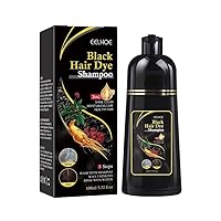 Plant Ingredients Hair Dye Shampoo，Natural Dark Brown Hair Color Shampoo for Gray Hair,Instant Hair Dye Shampoo 3 in 1 for Men & Women. (Color : Black)