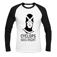 Donovan Jayne Mens Cyclops was Right Funny Slogan Baseball T-Shirt M White