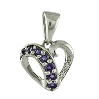 Carillon Amethyst Natural Gemstone Round Shape Pendant 925 Sterling Silver Anniversary Jewelry