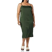 Amazon Aware Women's Recycled Polyester Stretch Satin Georgette Strap Midi Dress (Available in Plus Size)