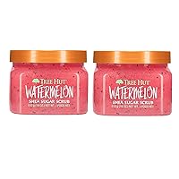Giftician Tree Hut Watermelon Sugar Scrub, 2 pack - 18 oz jars, for hydrated, youthful-looking skin pink