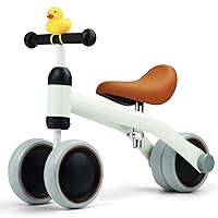 KRIDDO Baby Balance Bike 1-2 Year Old, Mini Bike for One Year Old First Birthday Gifts Baby Toys 12 Months to 2.5 Year Old, Duck Bell, White