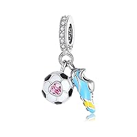 Soccer Shoe Charm, Soccer Ball Charm, Soccer Charm, Soccer Team Charm, Sterling Silver, Gift For Wife, Women, Friends, Family, Compatible To Pandora