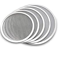 CHUNCIN - Pizza Pan Aluminum Net Set of 5, Wire Rack for Roasting, Baking, Cooling, Oven Safe, Various Size, Multi Purpose, Dishwasher Safe,Silver