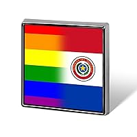 LGBT Pride Paraguay Flag Lapel Pin Square Metal Brooch Badge Jewelry Pins Decoration Gift