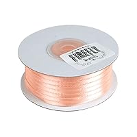 Double Faced Satin Ribbon Gift-Wrapping, 100 Yards (1/8-Inch, Light Peach)