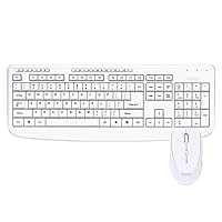 M610 Water Resistant 2.4GHz 104-Key Wireless Multimedia Keyboard & Optical Mouse Kit (White)