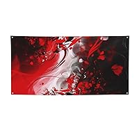 Red Black White Abstract Printed Banners Personalized Party Banner Photo Text Background Banner Wall Banner for Halloween Party Home Decorations or Backdrops