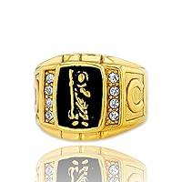 Men's 14k Heavy Gold Finish Vintage Patron Saint San Judas Iced Out Rings 14k Gold Vintage Pinkie Ring - Men's Ring, Perfect Ring, Wedding Rings, Promise Ring, Engagement Ring, Wedding Bands
