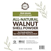 Eco-Shell All-Natural Walnut Shell Powder, Fine Grade, Natural Product For Skin Exfoliation, Body Scrub, Foot Scrub, 10 lbs (160 Oz)