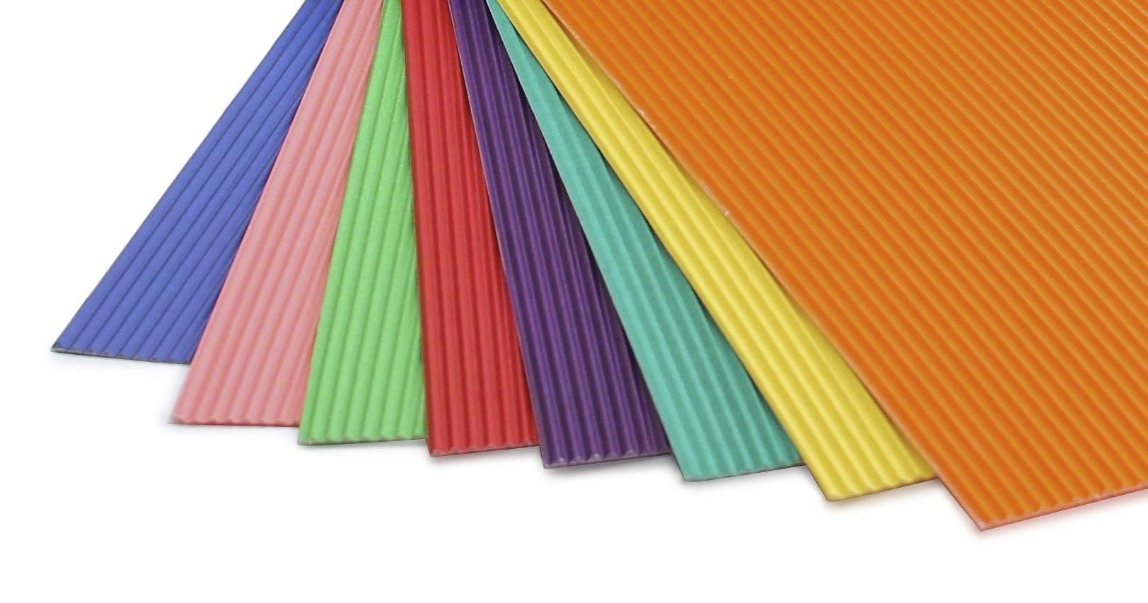 Hygloss Products Corrugated Cardboard in Assorted Colors - 8.5” x 11” Inches Corrugated Bright Sheets - 8 Sheets per Pack