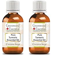 Turmeric Essential Oil (Curcuma Longa) Steam Distilled (Pack of Two) 100ml X 2 (6.76 oz)