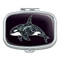 Killer Whale Orca with Waves Rectangle Pill Case Trinket Gift Box