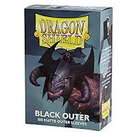 Dragon Shield Outer Sleeves – Matte Black 100 CT – Card Sleeves - Smooth & Tough - Compatible with Pokémon, Magic The Gathering Cards & Digimon MTG TCG OCG & Hockey Cards