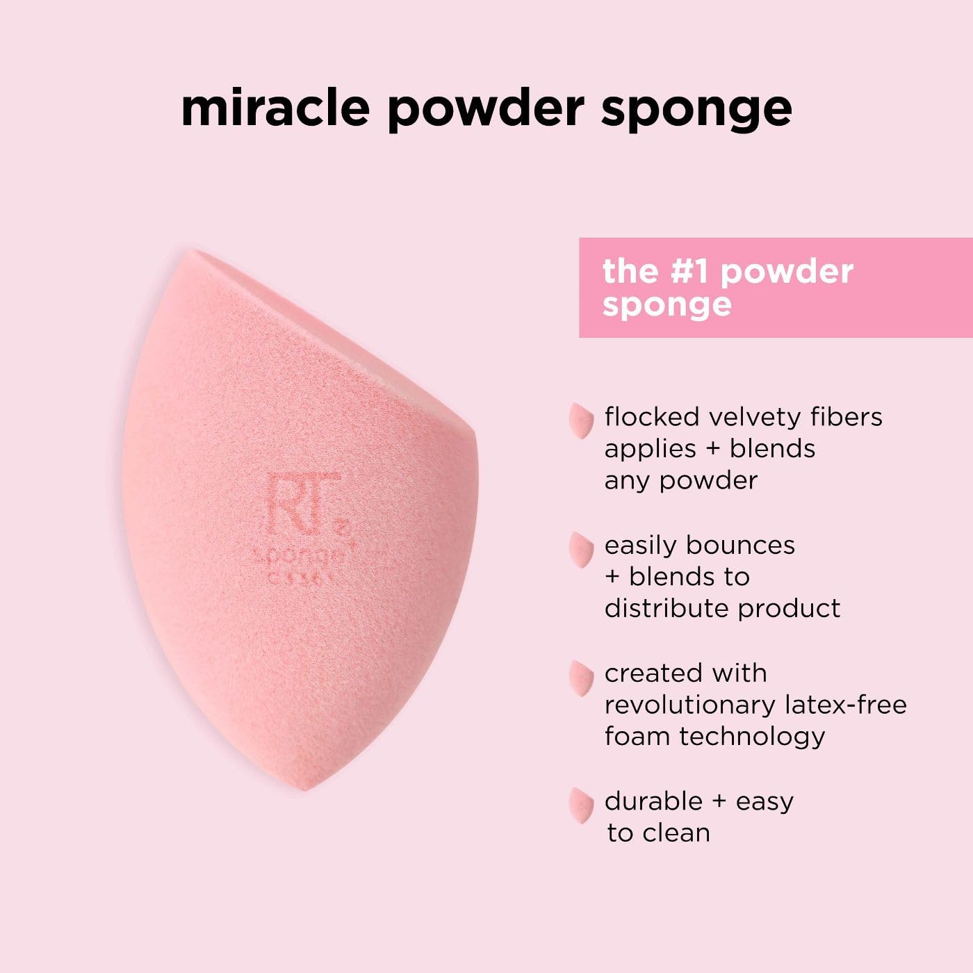 Real Techniques Assorted Makeup Blending Sponges, Miracle Complexion, Miracle Powder, & Miracle Airblend Sponges, For Blending & Baking, Use With Foundation & Powder, Dewy or Matte Finish, 6 Pack