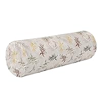 Plant Leaves Beige Bolster Pillow Cotton Cervical Neck Roll Pillow Cylinder Small Round Pillow Insert Round Seat Cushion Bolster Pillow