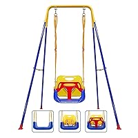 Toddler Swing, 3-in-1 Swing Sets for Backyard, Baby Swing Outdoor/Indoor, Toddler Swing Set Suitable for Aged 6 Months to 10 Years Old