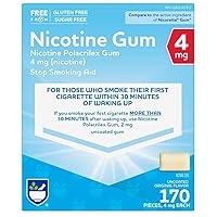 Rite Aid Nicotine Gum, Original Flavor, 4 mg - 170 Count | Quit Smoking Aid | Nicotine Replacement Gum | Stop Smoking Aids That Work | Chewing Gum to Help You Quit Smoking | Uncoated Nicotine Gum