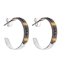 NOVICA Handmade .925 Sterling Silver Gold Accent Half Hoop Earrings Indonesia Balinese Traditional [1 in L x 0.2 in W x 0.9 in D] 'Nusa Dua Sunrise'