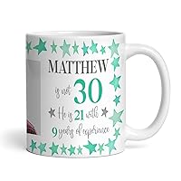 30th Birthday Gift For Him Green Star Photo Tea Coffee Cup Personalized Mug |Personalized Birthday Mug | Photo Mug | Picture Mug | Personalized Mug | 30th Birthday | 30 Years Old |Custom Gift